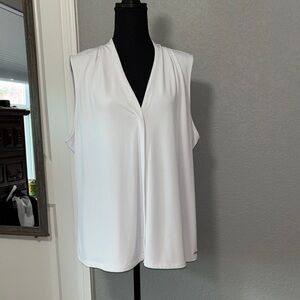 Calvin Klein White V-Neck Blouse size 1X